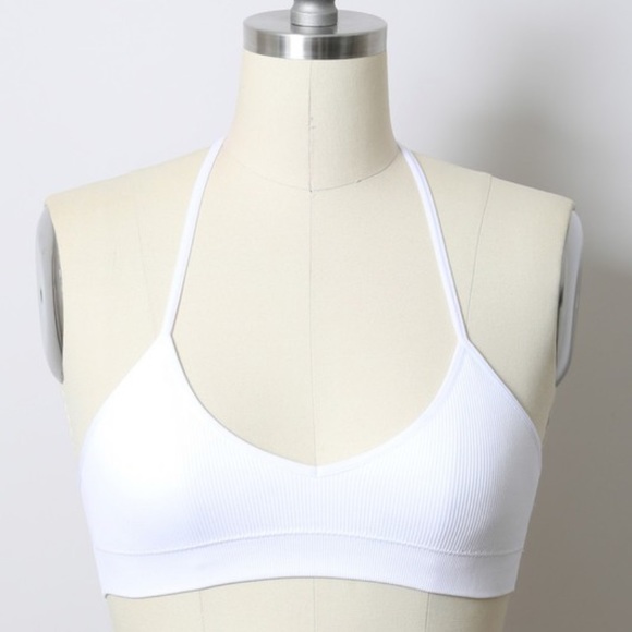 New Flower Design Back Mesh Racerback Bralette - Picture 6 of 7